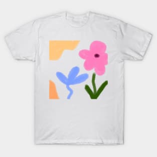 Pink Purple watercolor floral art design T-Shirt